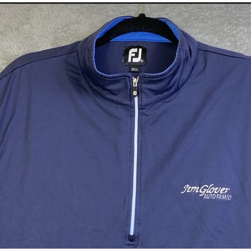 FootJoy Golf Vest Mens XL Navy Blue Nylon 1/4 Zip Sleeveless Hiking Outdoors